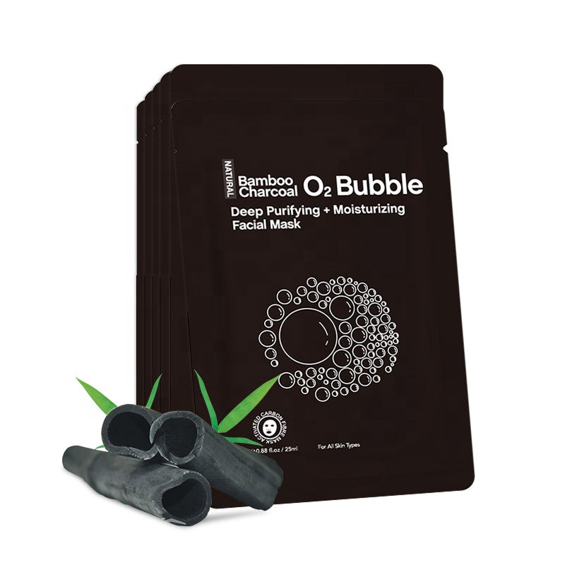 Bamboo Charcoal O2 Bubble Deep Purifying Moisturizing Facial Sheet Mask