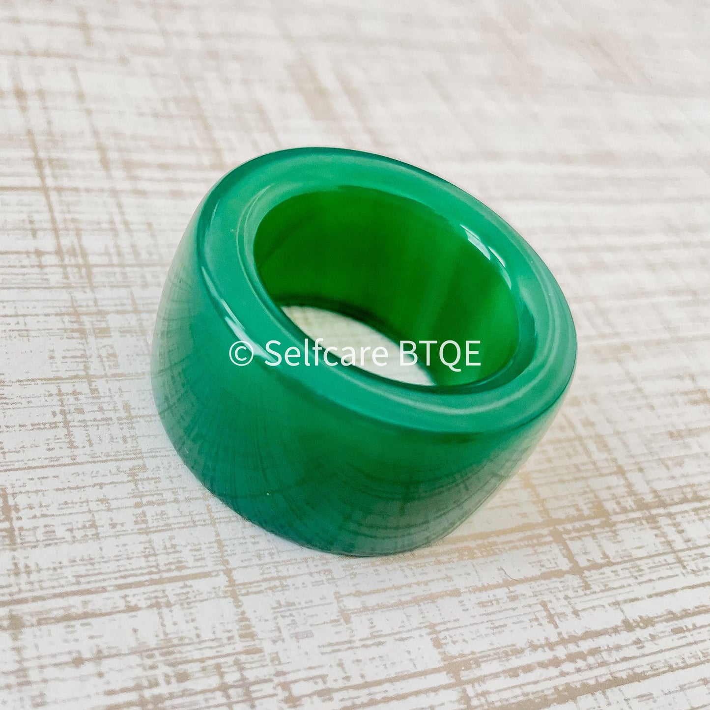 The Verdant Guardian: Solid Natural Jade Statement Ring