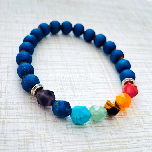 Chakra Balance Volcanic Stone Bracelet | 8mm