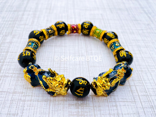 Feng Shui Double Good Luck Charm PiYao Pixiu Bracelet | 12mm