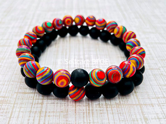 Couples Bracelet Natural Stone Mixed Malachite