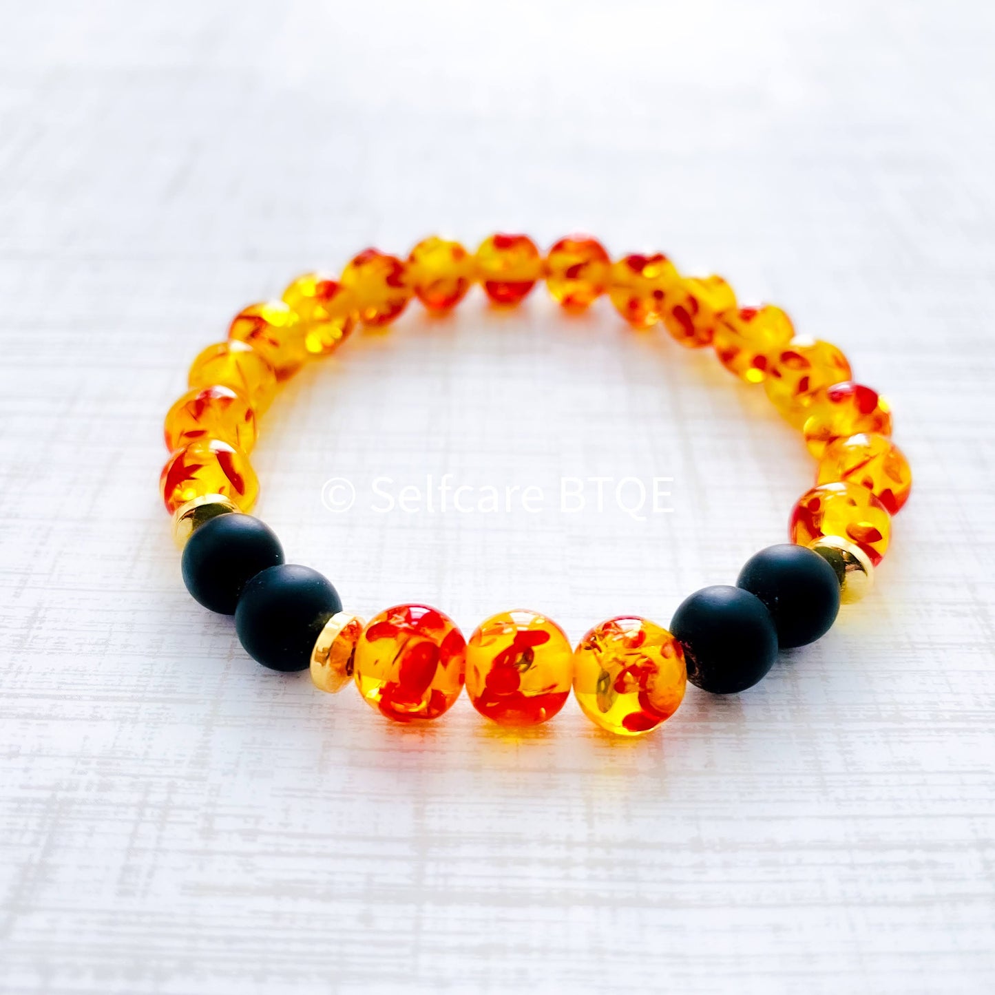 Amber Bracelet | Amber Resin Crystal Stones | 8mm
