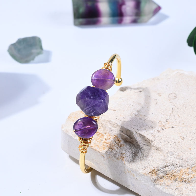 Amethyst Crystal Luxury Stone Bracelet