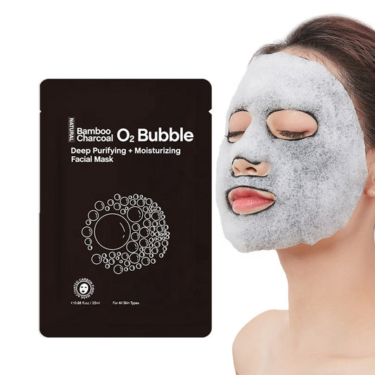 Bamboo Charcoal O2 Bubble Deep Purifying Moisturizing Facial Sheet Mask