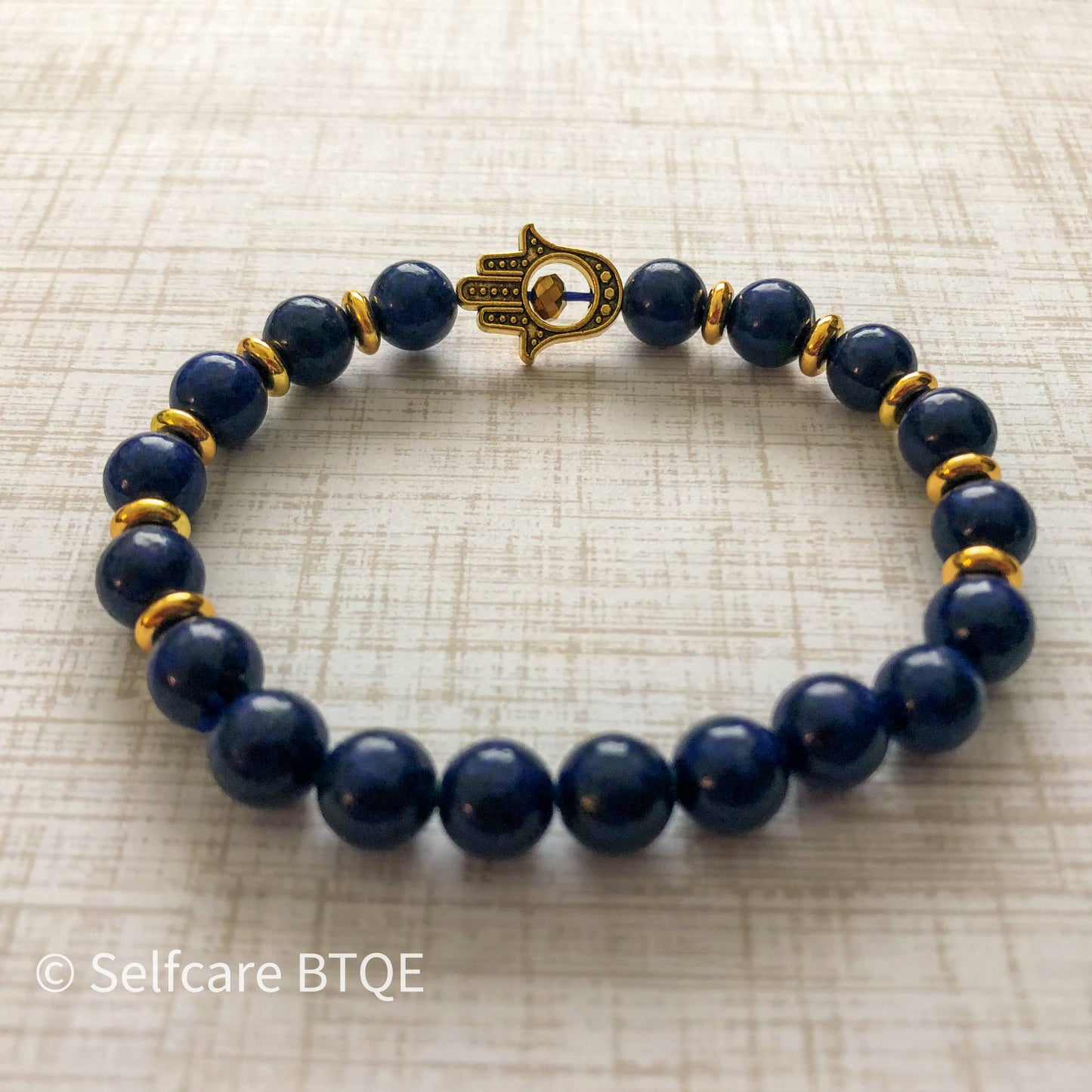 Hamsa Hand Lapis Lazuli Bracelet | 8mm