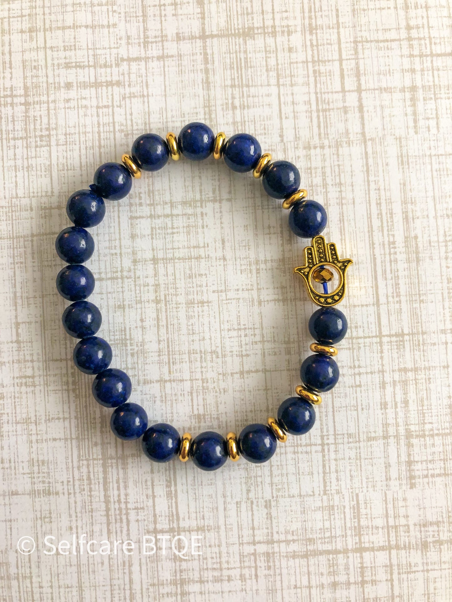 Hamsa Hand Lapis Lazuli Bracelet | 8mm
