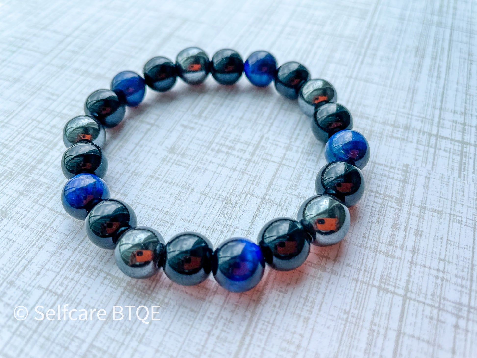 Triple Protection Hematite Bracelet Set – Citrine, Lapis Lazuli, Black Obsidian, Adjustable Stretch
