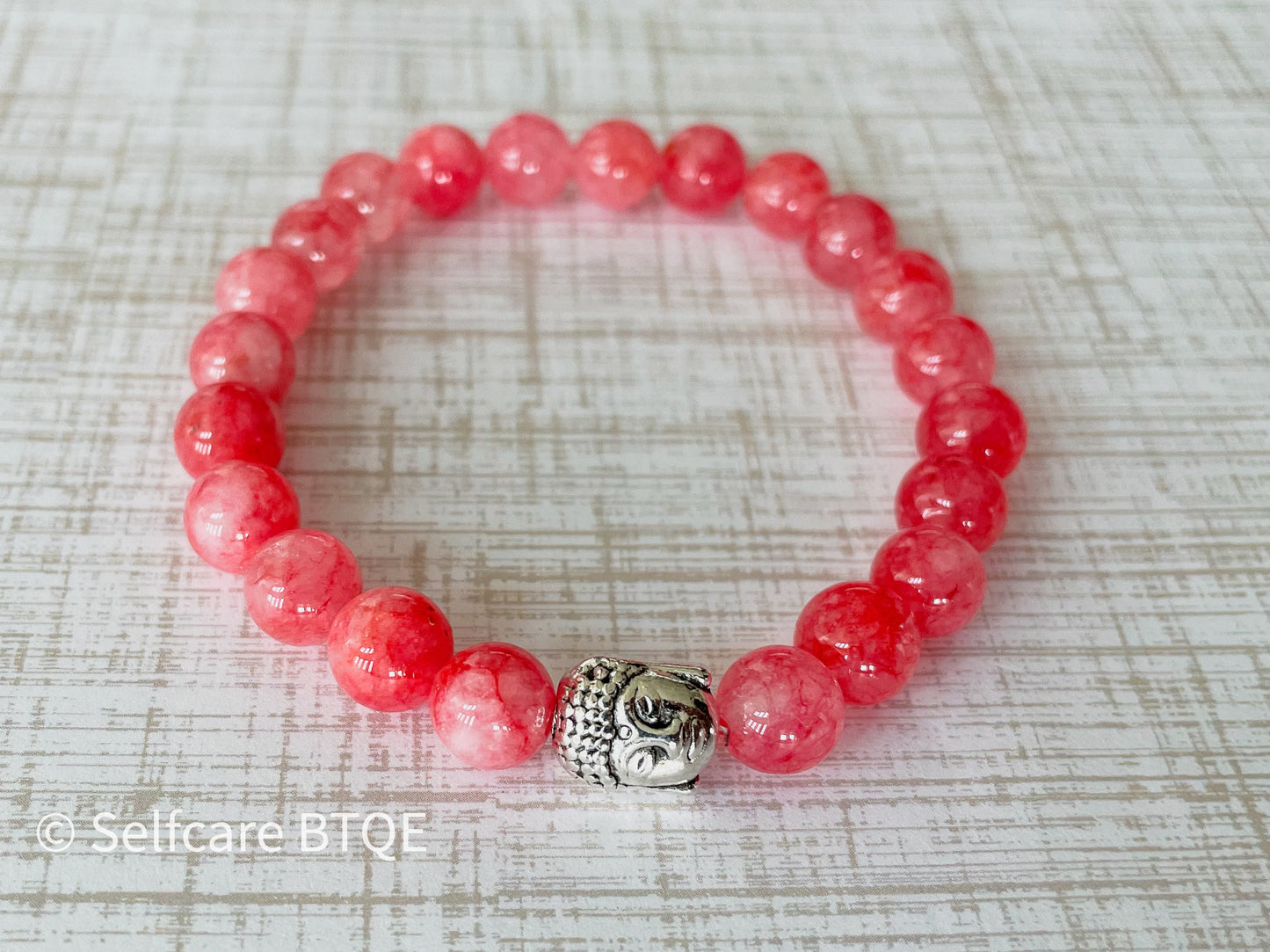 Pink Jadeite Buddha Bracelet