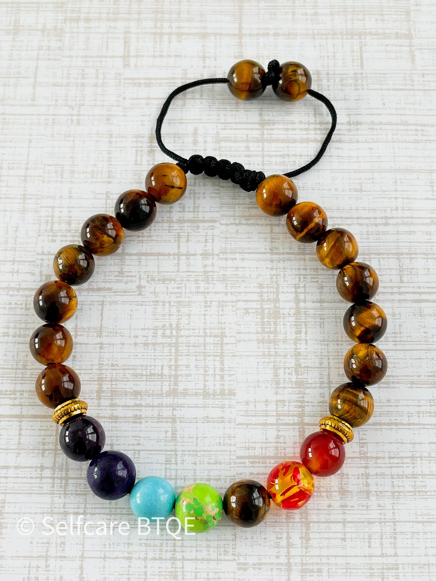 7 Chakra Energy Healing Tiger Eye Braided Rope Chakra Bracelet