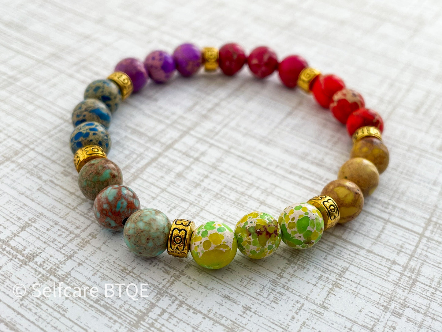 Chakras Bracelet with Imperial Stones | 8mm