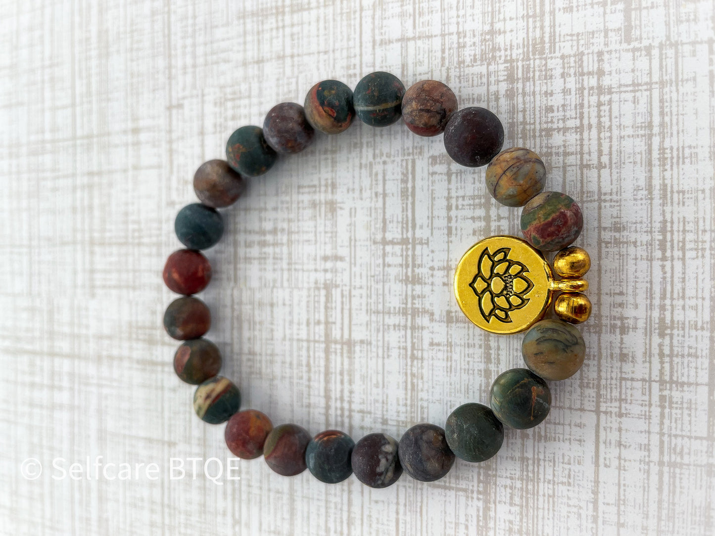 The Happy Stone Bracelet with Picasso Jasper Stones  | 8mm