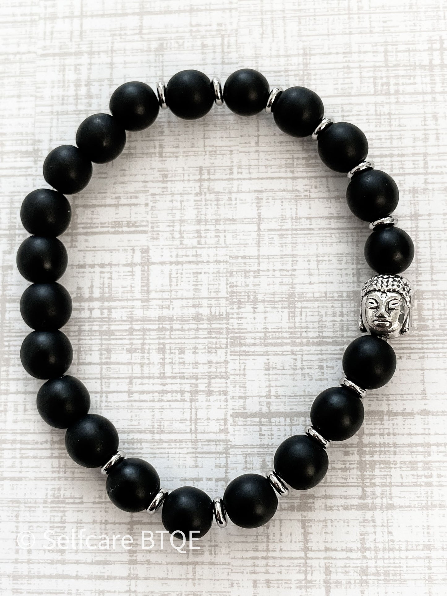 Matted Black Onyx Buddha Bracelet | 8mm