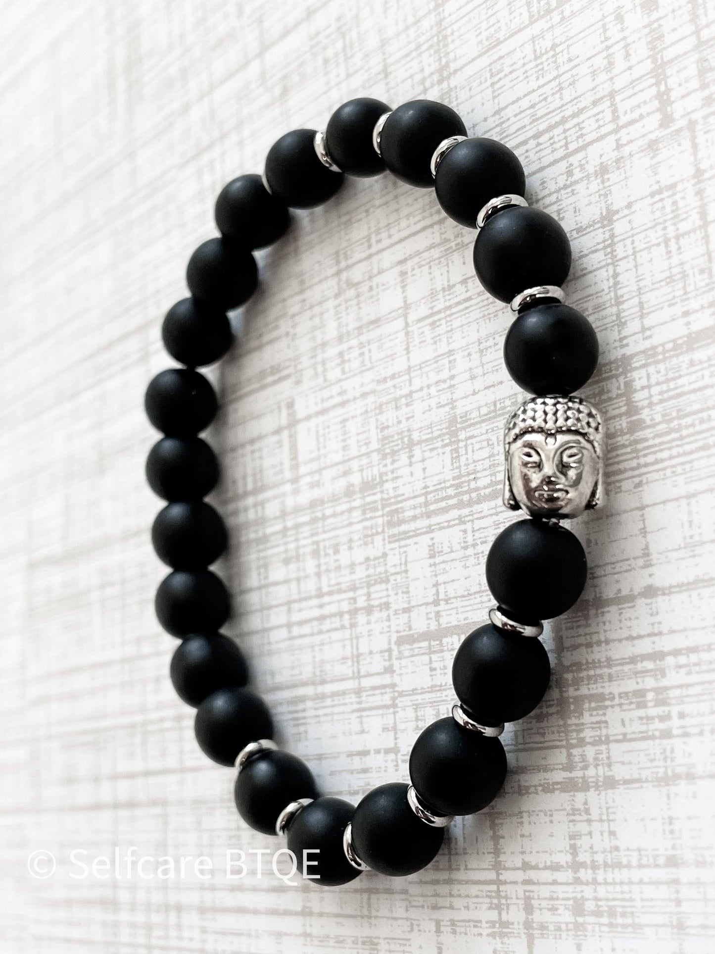 Matted Black Onyx Buddha Bracelet | 8mm