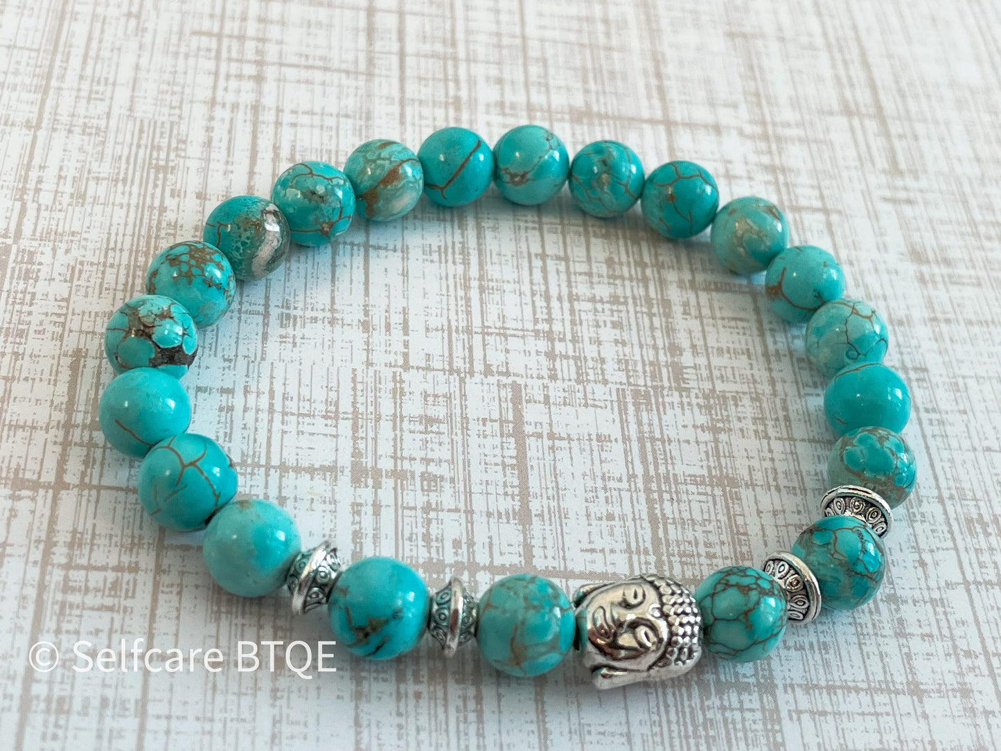 Turquoise Stones Buddha Head Bracelet | 8mm