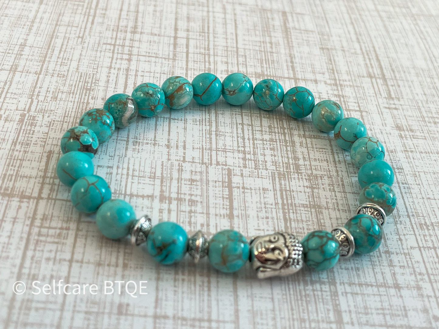 Turquoise Stones Buddha Head Bracelet | 8mm