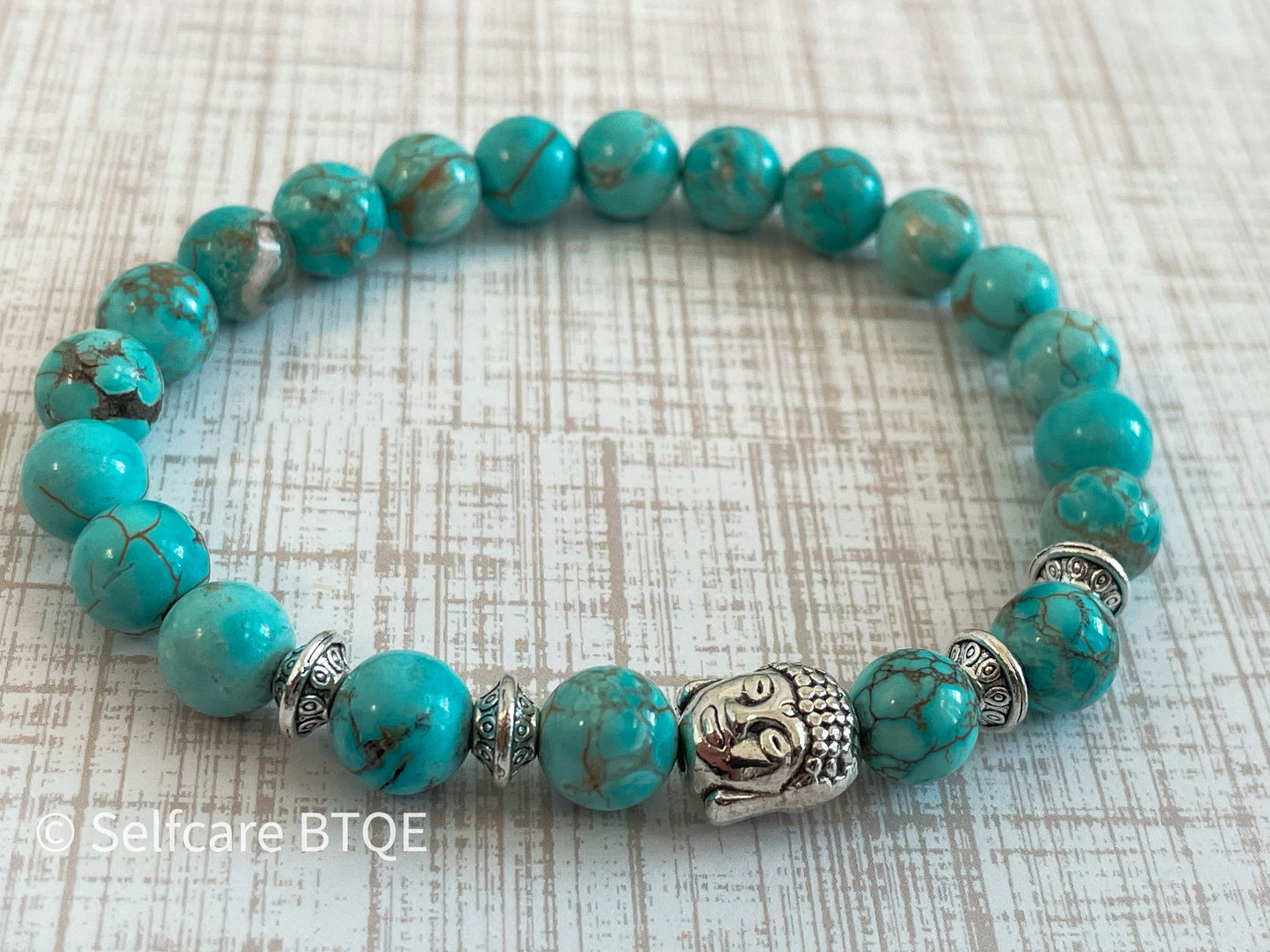 Turquoise Stones Buddha Head Bracelet | 8mm