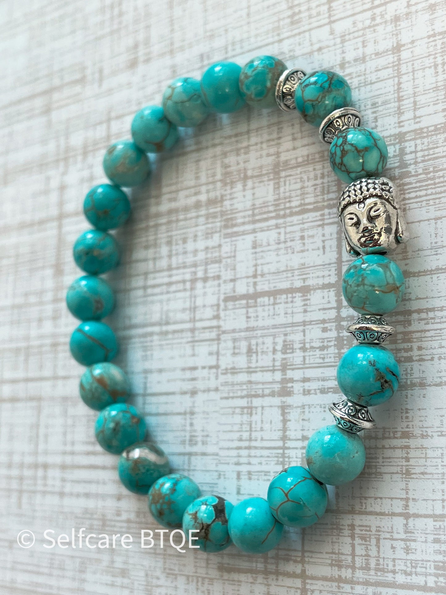 Turquoise Stones Buddha Head Bracelet | 8mm