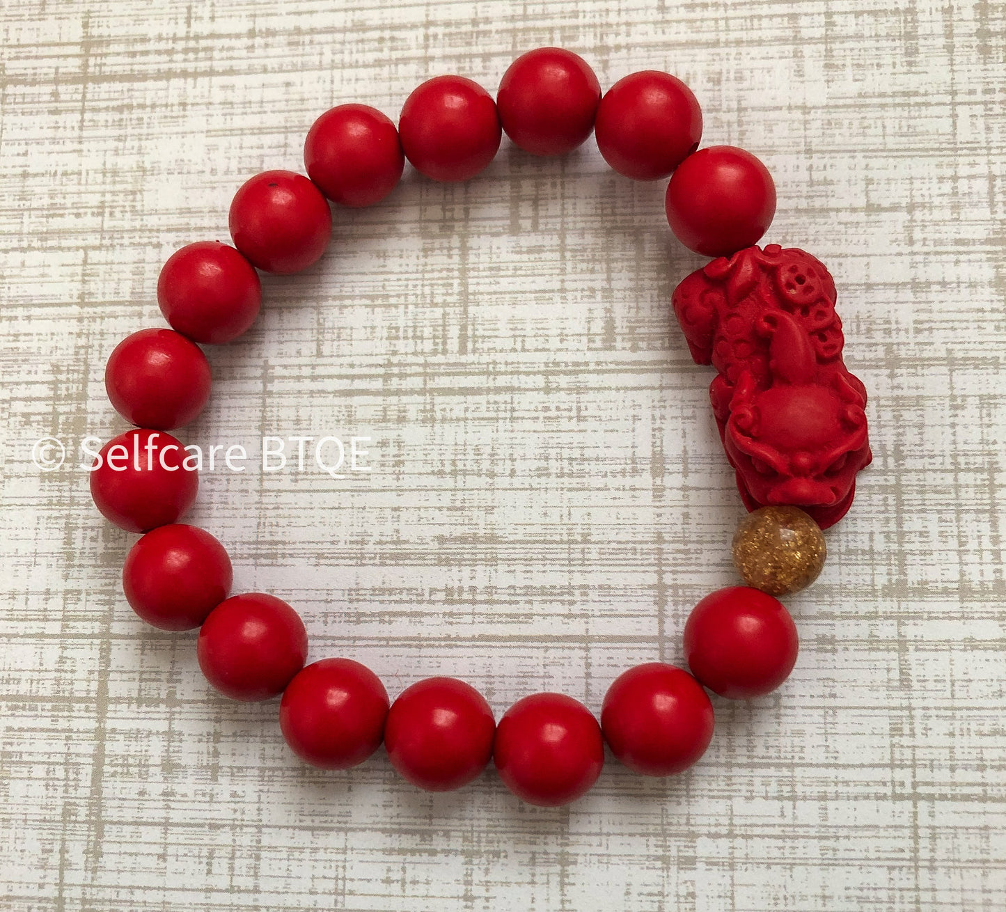 Pi Xiu Pi Yao Wealth & Good Luck Bracelet with Red Cinnabar Stones