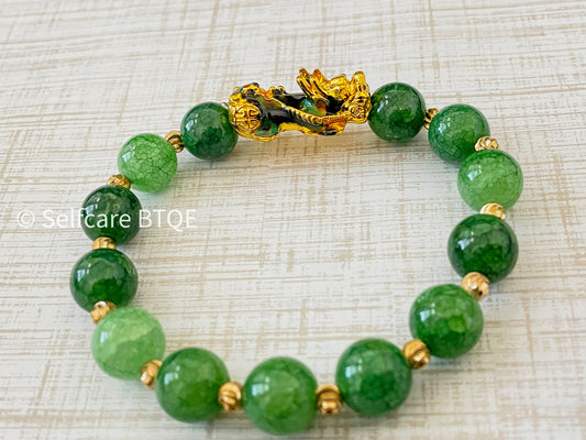 Emerald Jade Color-Changing PiXiu Attract Wealth & Good Luck Feng Shui Bracelet