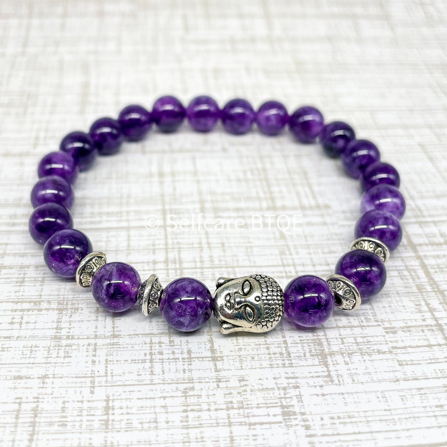 Buddha Bracelet with Amethyst Stones | 8mm