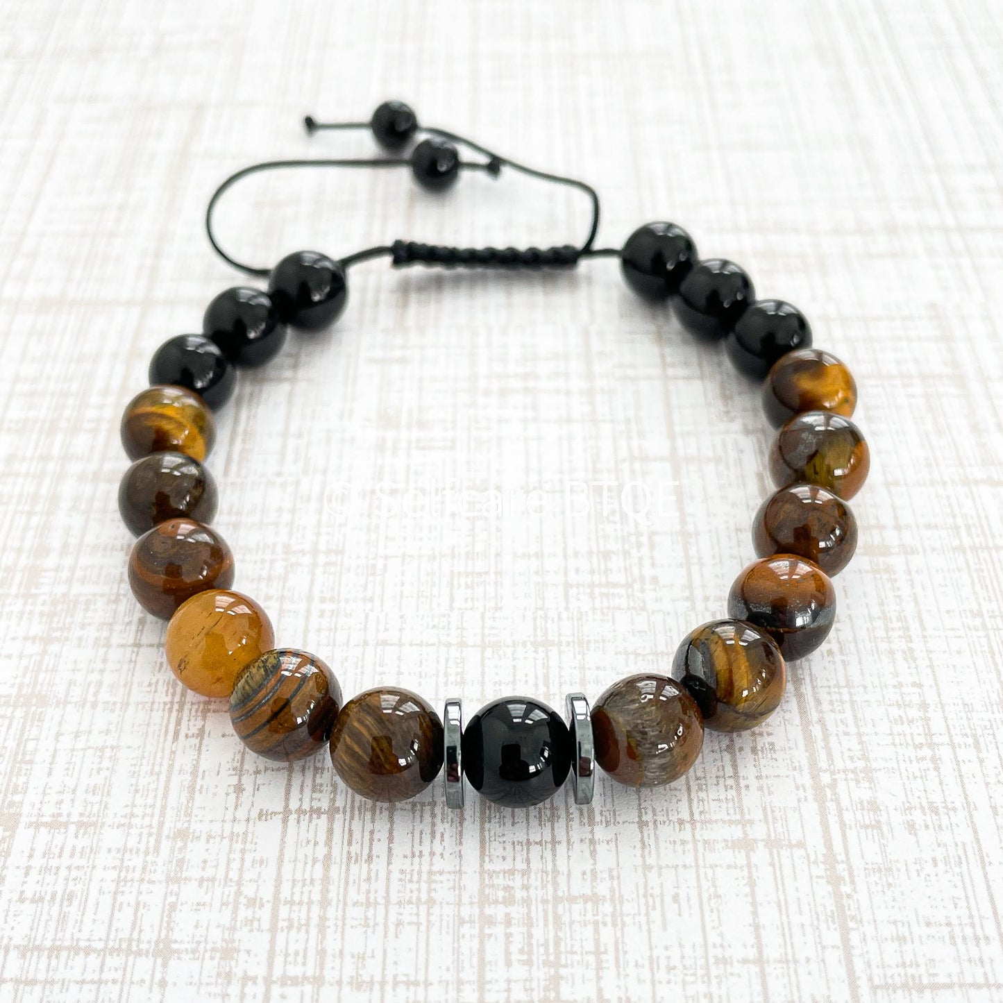 Tigers Eye and Onyx stones Bracelet | protective Charm Bracelet
