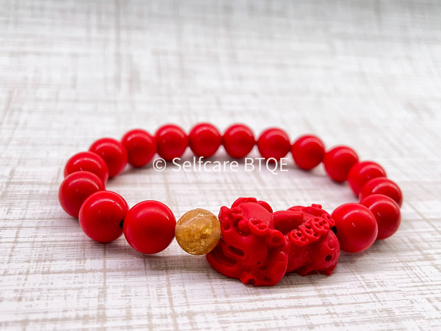 Pi Xiu Pi Yao Wealth & Good Luck Bracelet with Red Cinnabar Stones