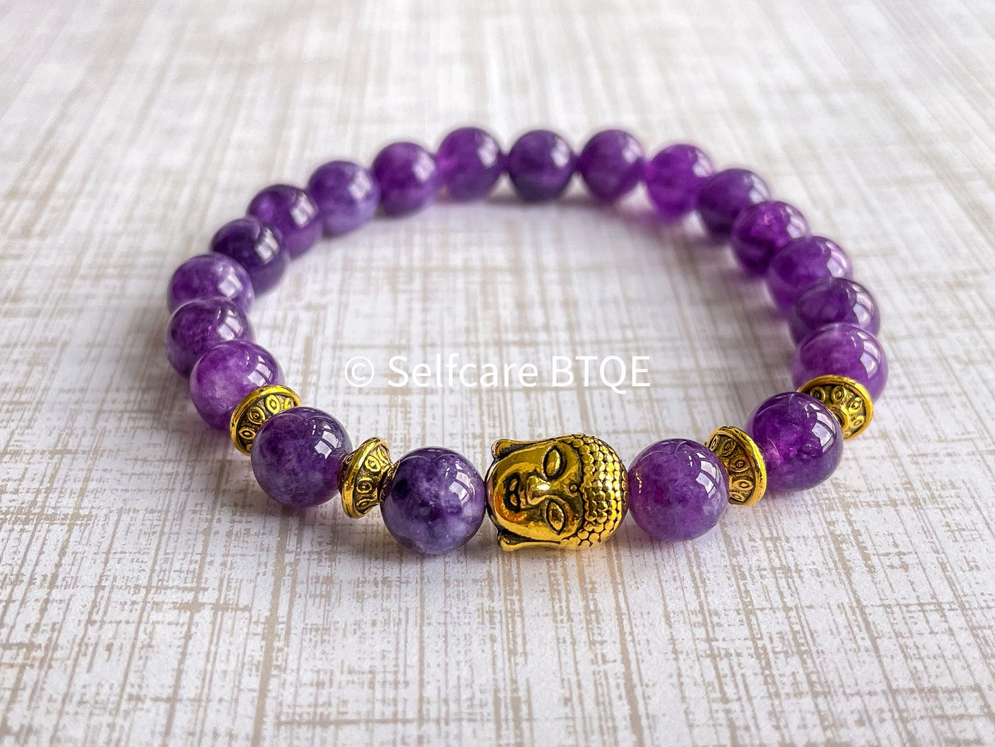 Buddha Bracelet with Amethyst Stones | 8mm