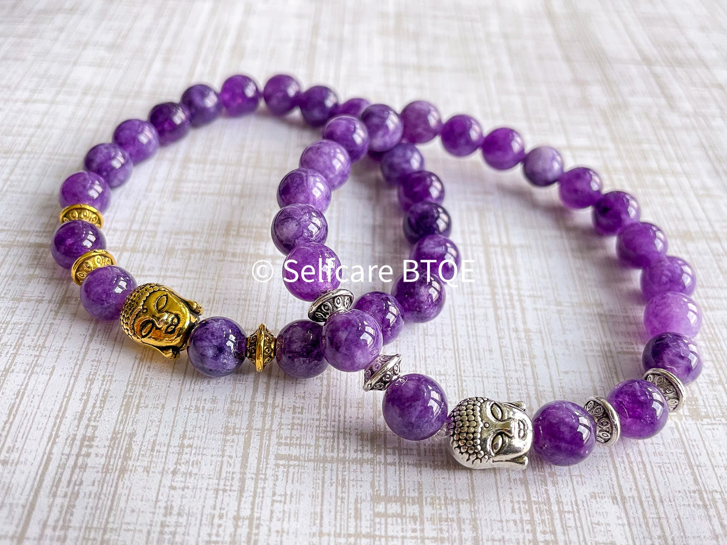 Buddha Bracelet with Amethyst Stones | 8mm