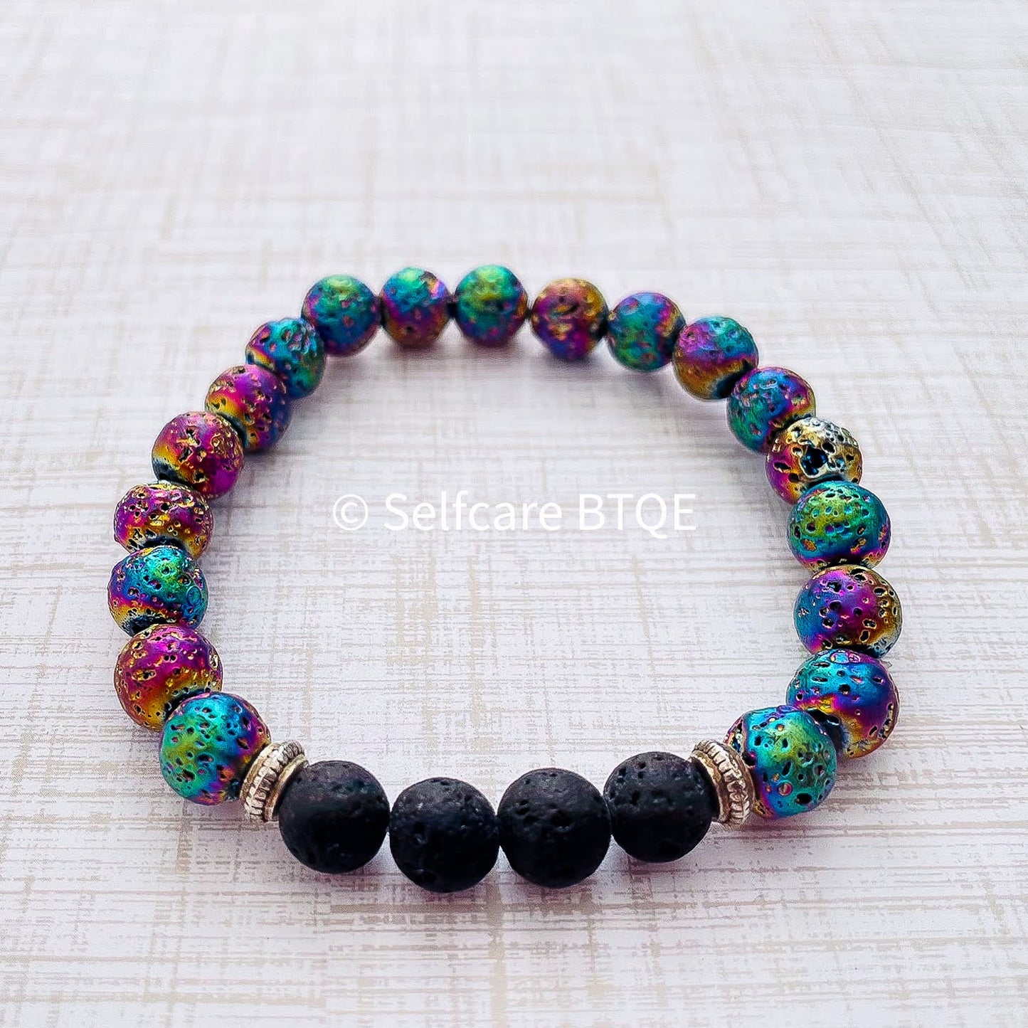 Multi-colored Volcanic Lava Stone Bracelet | 8mm
