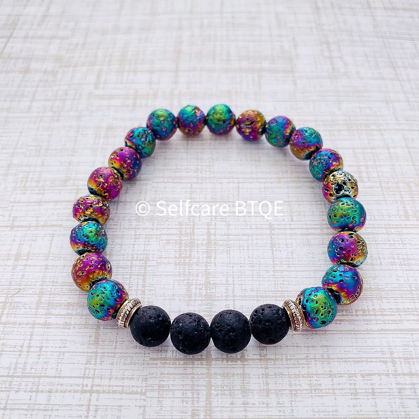 Multi-colored Volcanic Lava Stone Bracelet | 8mm