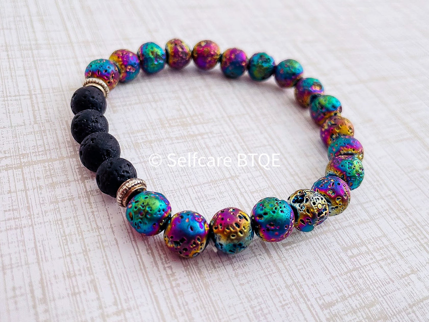 Multi-colored Volcanic Lava Stone Bracelet | 8mm