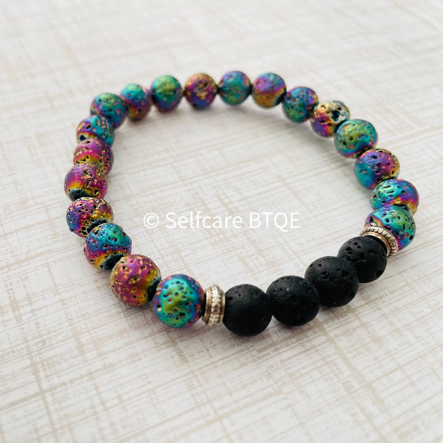 Multi-colored Volcanic Lava Stone Bracelet | 8mm