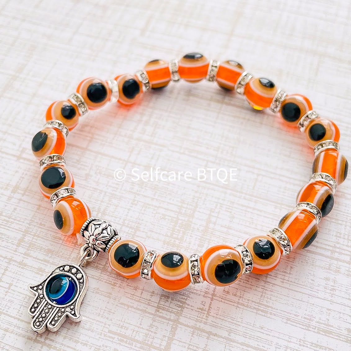Evil Eye Bracelet | Mal de Ojo with Orange Beads