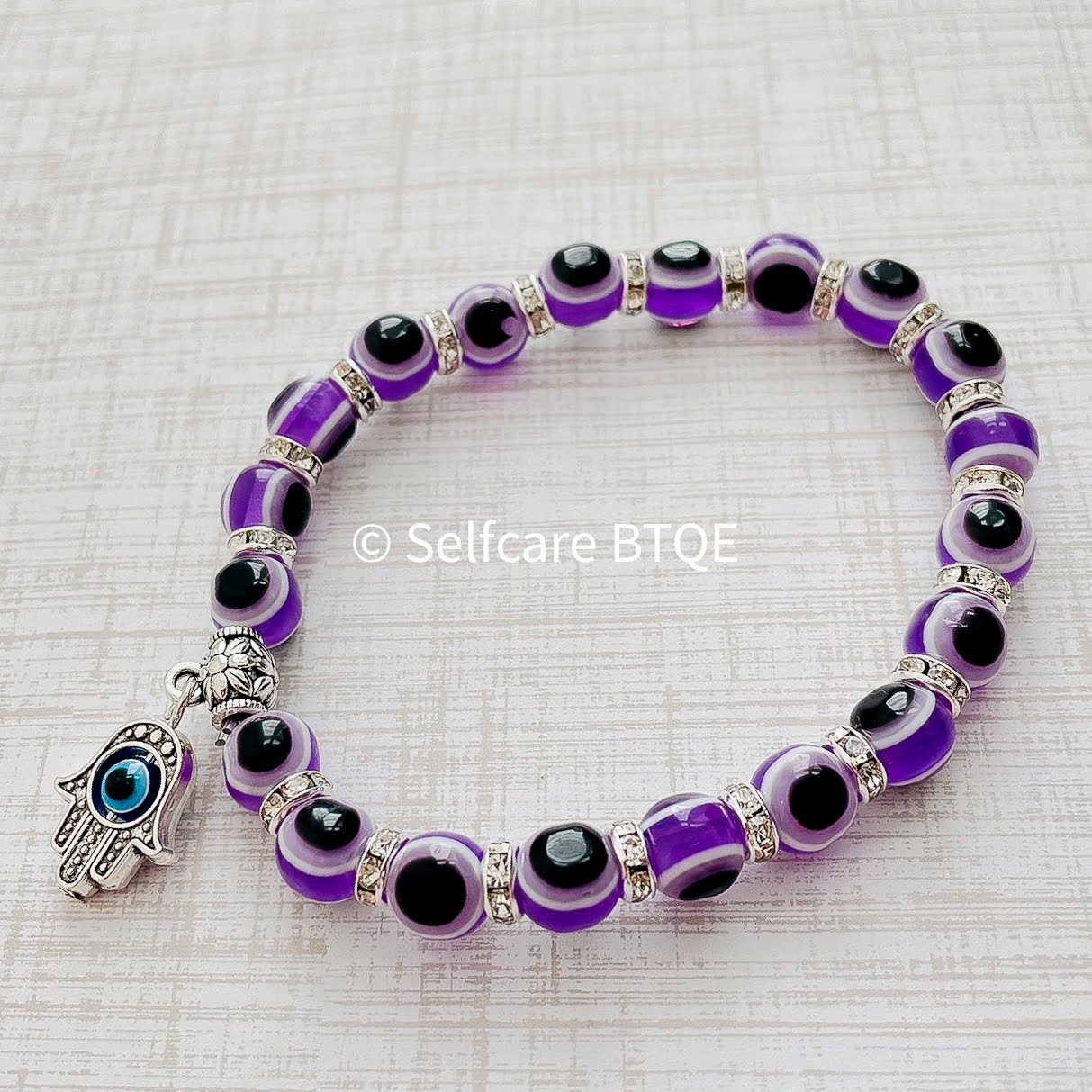 Evil Eye Bracelet | Mal de Ojo with Purple Beads