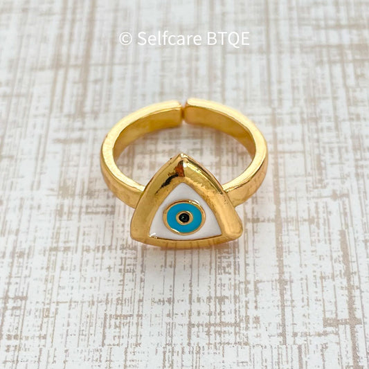 Evil Eye Ring | Blue Evil Eye Ring | Adjustable