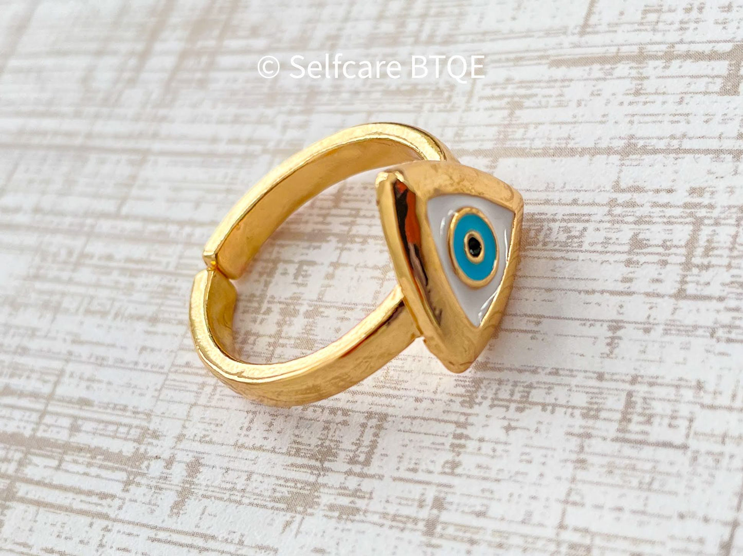 Evil Eye Ring | Blue Evil Eye Ring | Adjustable