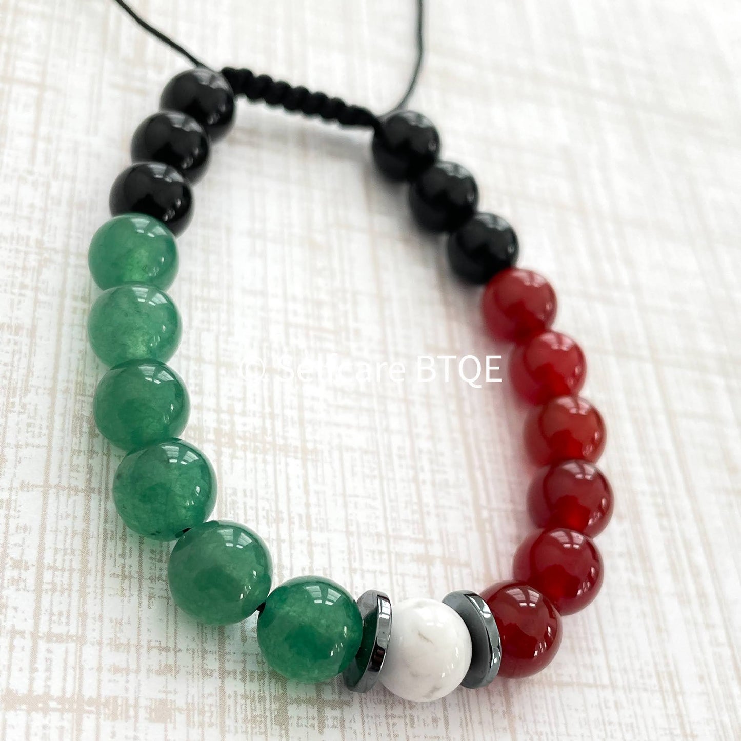 Tension Relief Beaded Bracelet with Carnelian, Green Aventurine, and White Turquoise stones | Mens | Women | 8mm