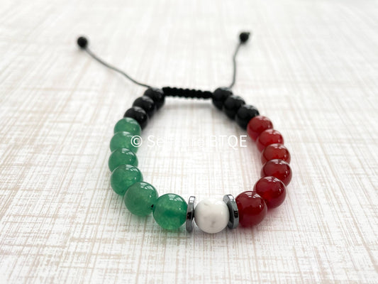 Tension Relief Beaded Bracelet with Carnelian, Green Aventurine, and White Turquoise stones | Mens | Women | 8mm