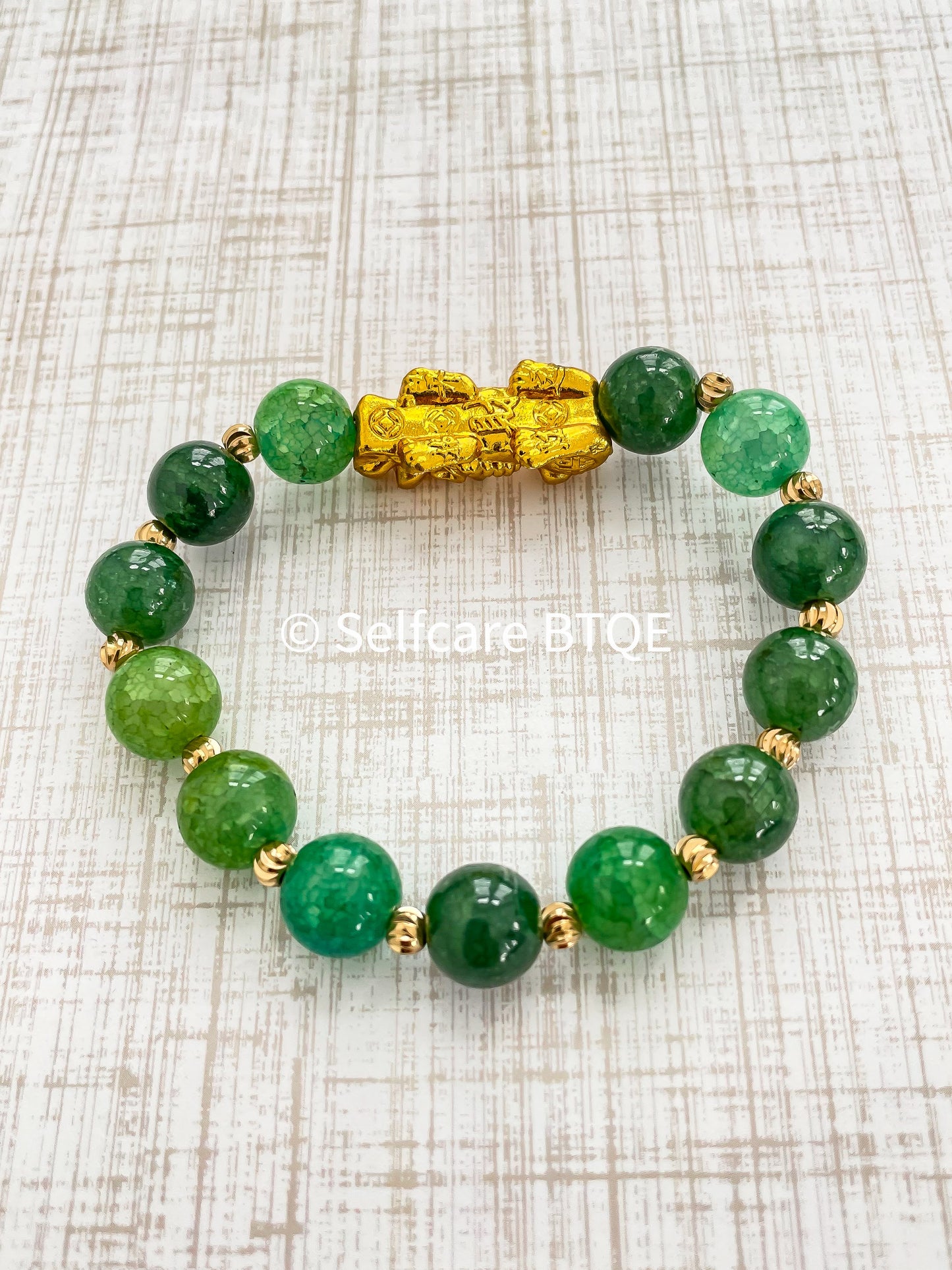 Emerald Jade PiXiu to Attract Wealth & Good Luck Feng Shui Bracelet