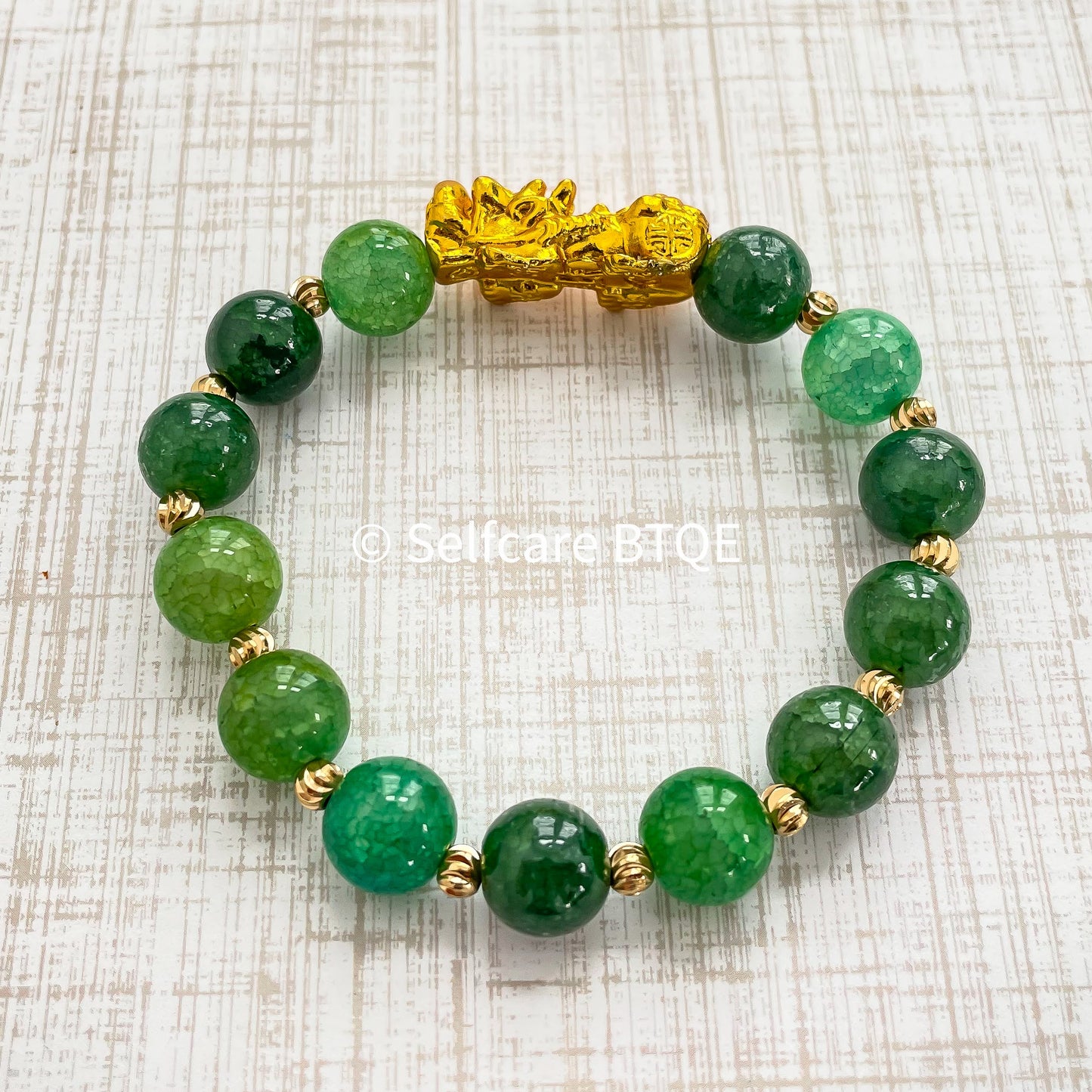 Emerald Jade PiXiu to Attract Wealth & Good Luck Feng Shui Bracelet