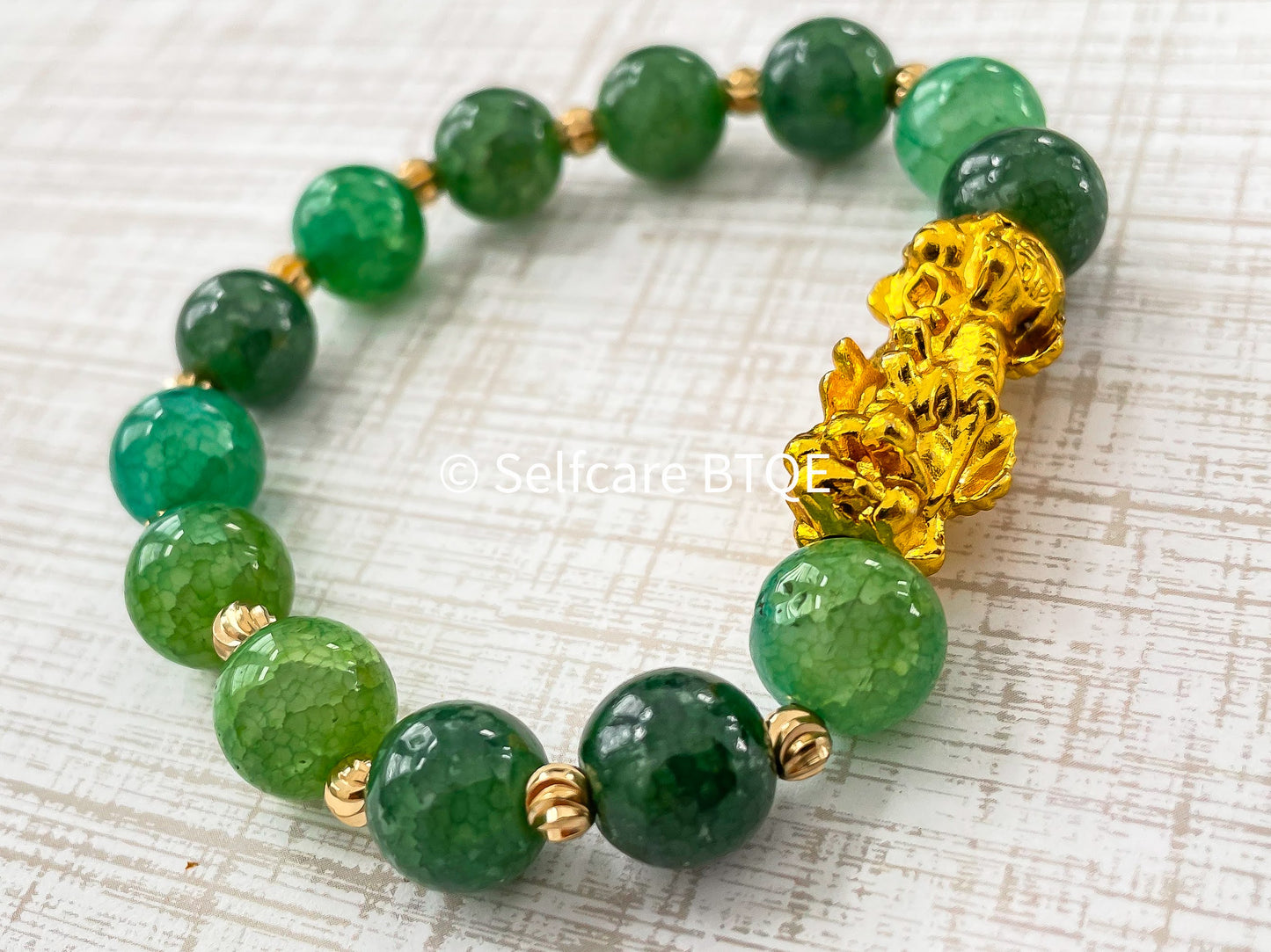 Emerald Jade PiXiu to Attract Wealth & Good Luck Feng Shui Bracelet