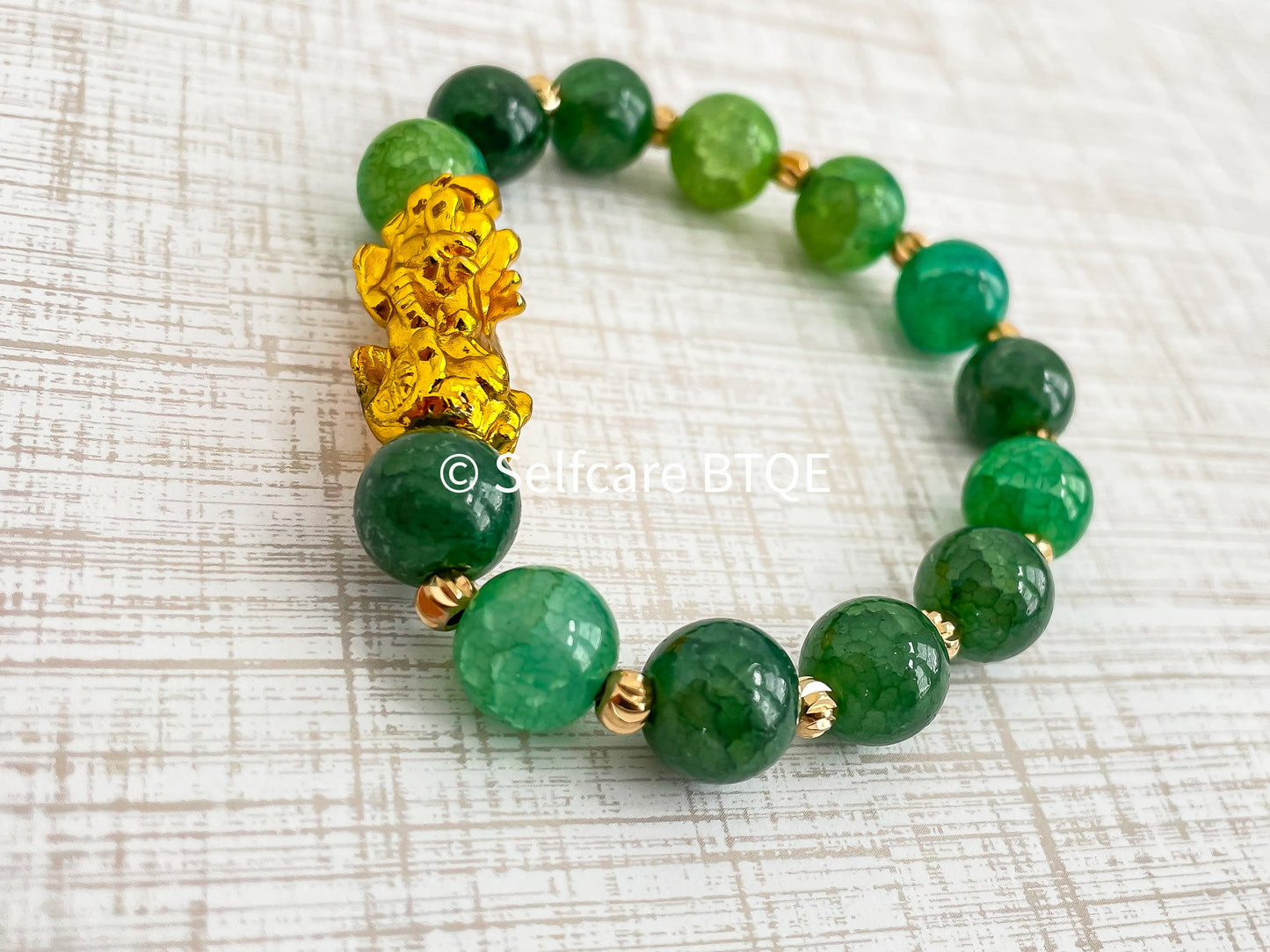 Emerald Jade PiXiu to Attract Wealth & Good Luck Feng Shui Bracelet