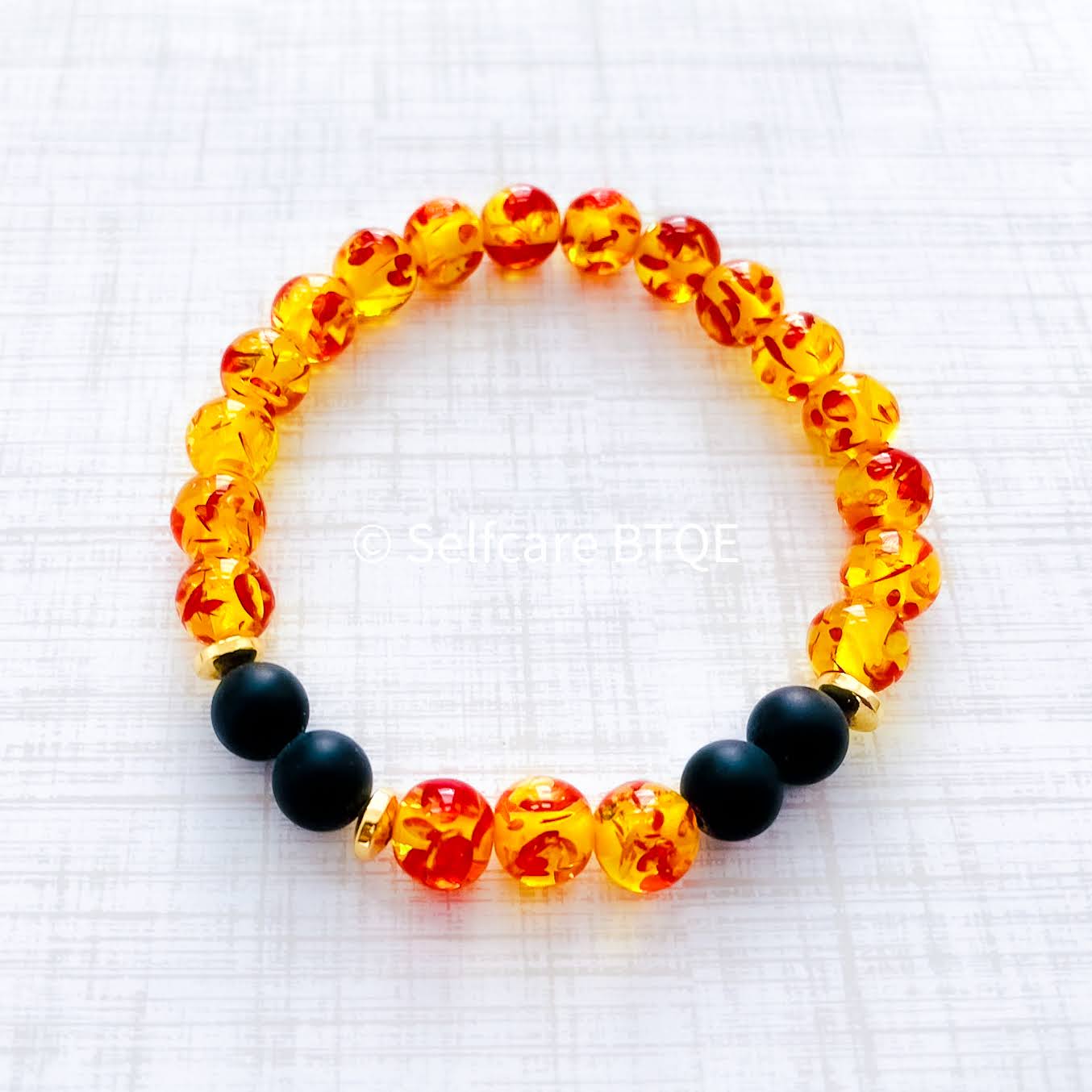 Amber Bracelet | Amber Resin Crystal Stones | 8mm