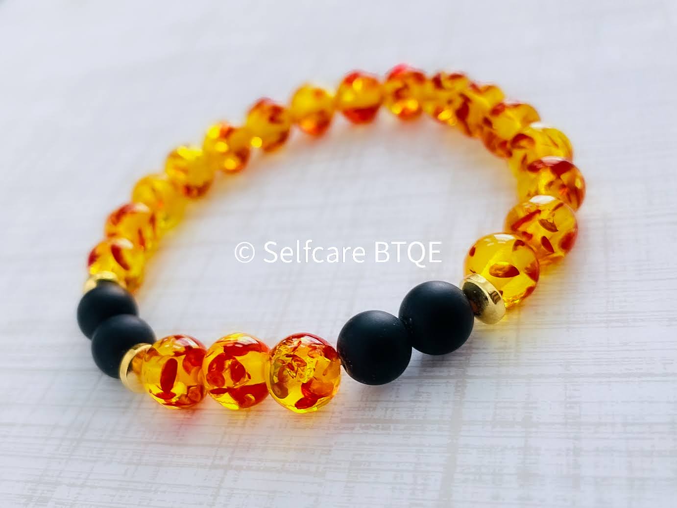Amber Bracelet | Amber Resin Crystal Stones | 8mm