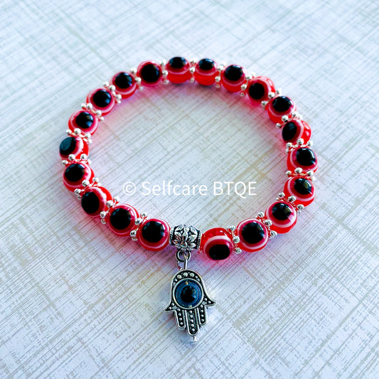 Evil Eye Bracelet | Mal de Ojo with Red Beads