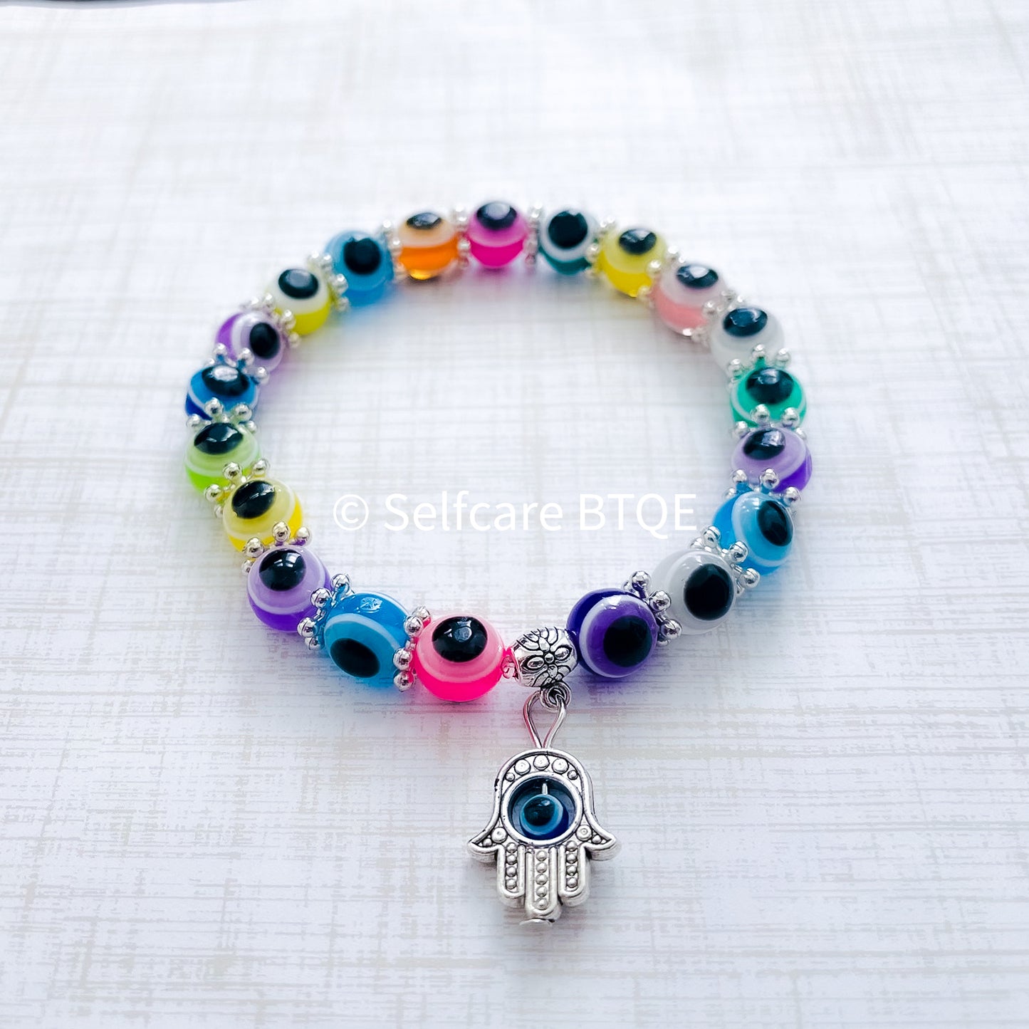 Evil Eye Bracelet | Mal de Ojo with Rainbow Beads