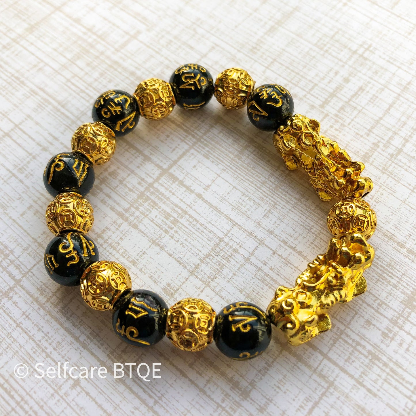 The Double Wealth Pixiu Bracelet | Dual Pixiu & Six Word Mantra | Wealth · Fortune · Abundance | 8mm