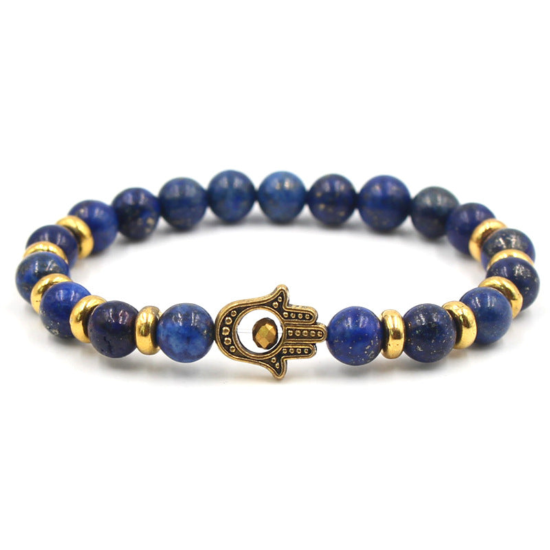 Hamsa Hand Lapis Lazuli Bracelet | 8mm