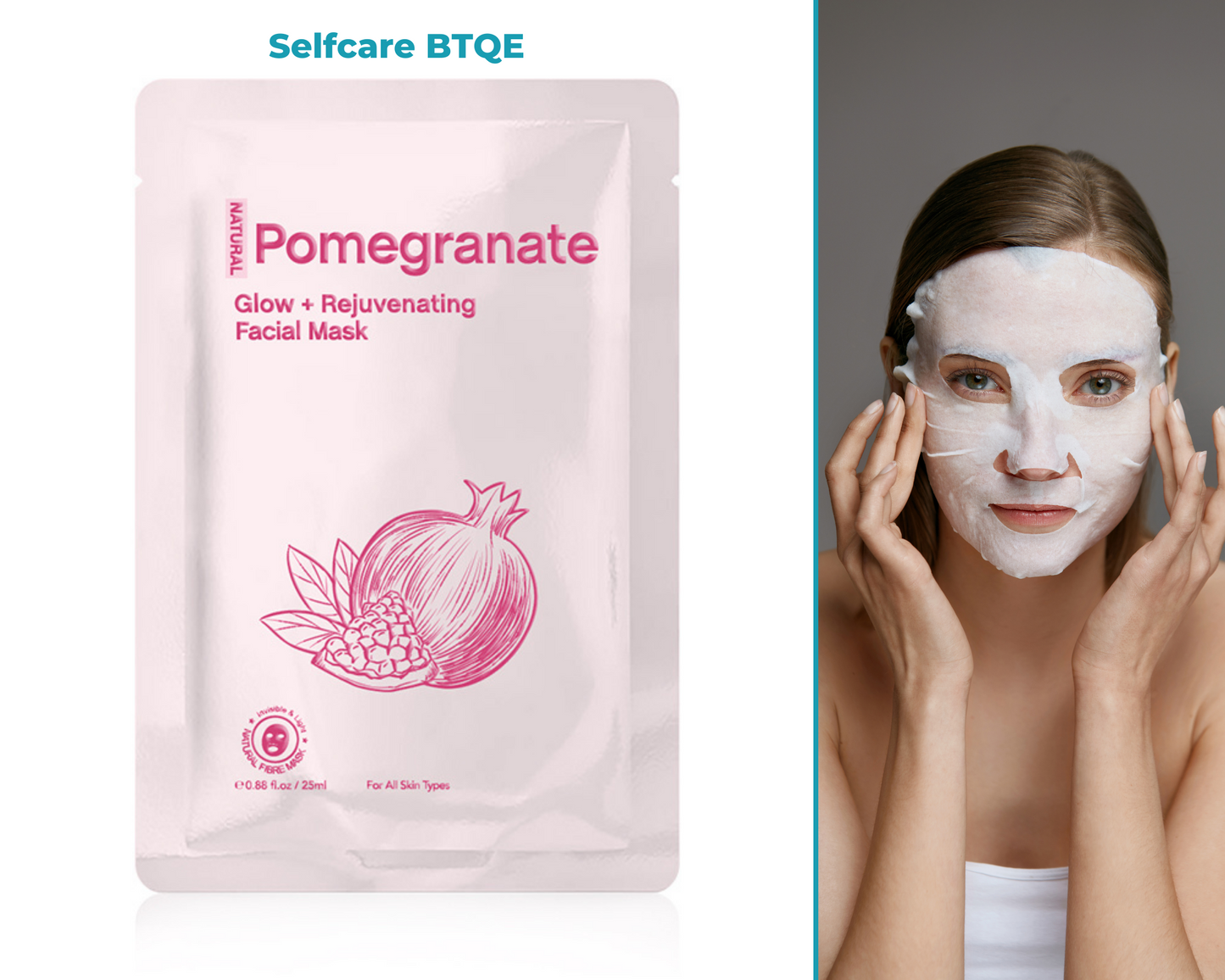 Pomegranate Facial Sheet Mask for Glowing  & Rejuvenating Skin